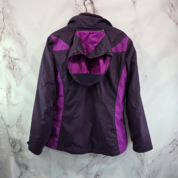 Eddie Bauer Jacket Womens Large Purple Pink 3 In 1 Ski Shell Coat Winter Fleece - Picture 6 of 10